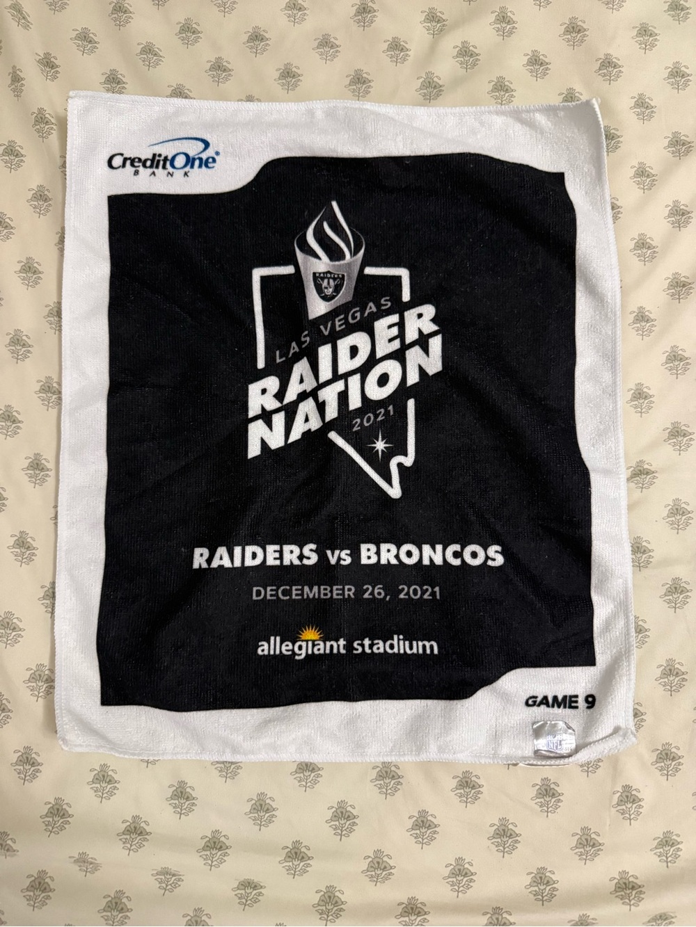 Las Vegas Raider Nation Game Towel - Black and White